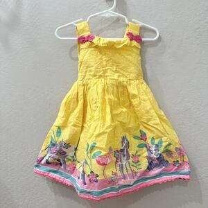 Monsoon Yellow and Pink Floral Animal Border Sundress